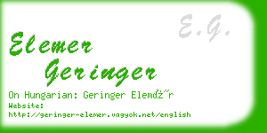 elemer geringer business card